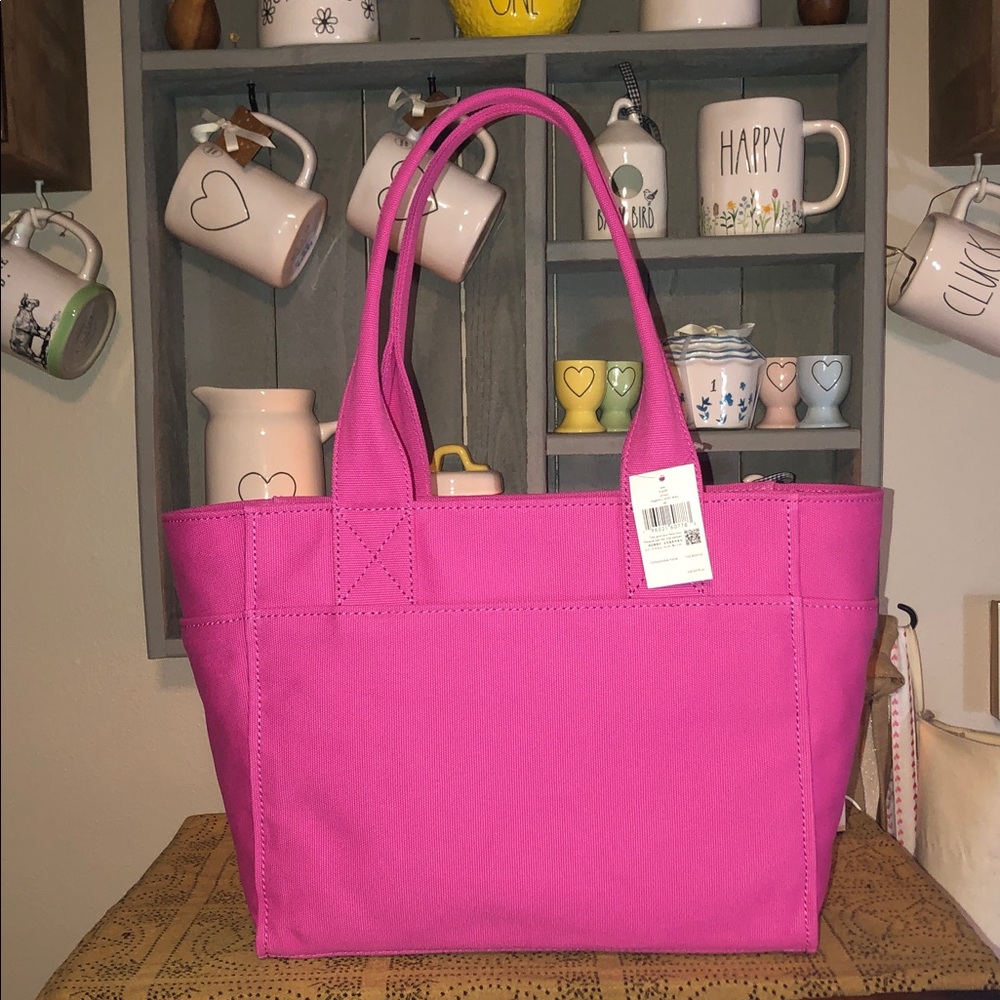 Kate Spade Jett Large Canvas Tote Magenta - Picture 2 of 13
